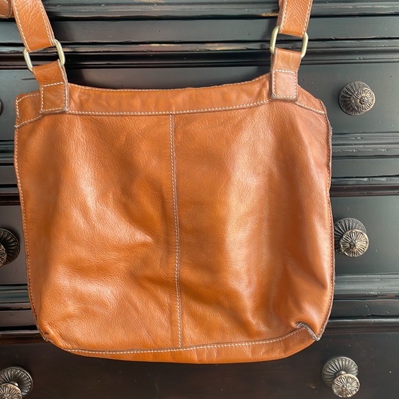 Leather Avorio Italy x-body satchel - Picture 6 of 8